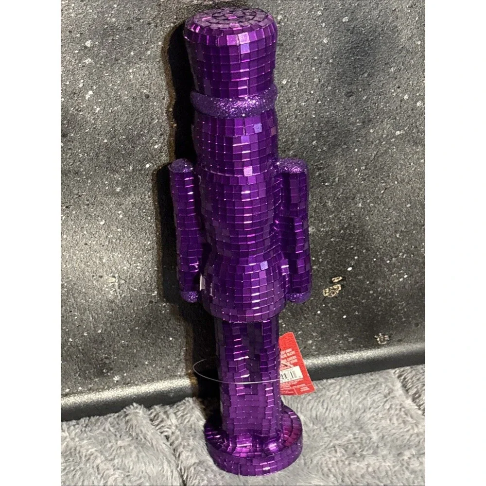NWT Mirror Disco Ball NutCracker Ashland Purple Free Standing Decor Christmas